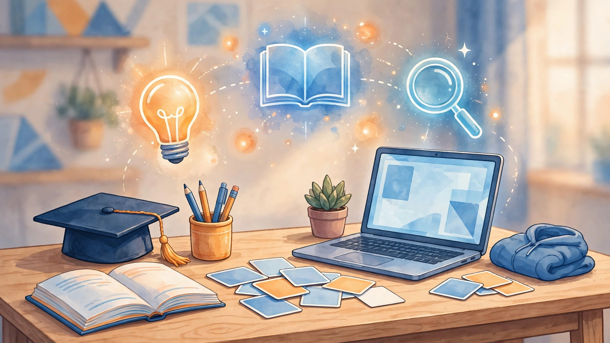 Best AI for school work tools on a student study desk